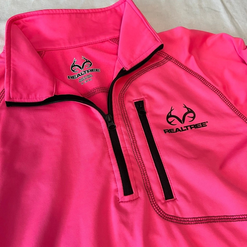 Realtree 1/4 Zip Pullover medium women's pink (2624)